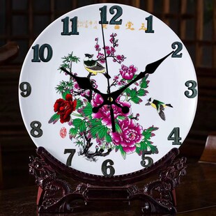 陶瓷座钟时尚桌面装饰时钟客厅摆放台式大气钟表