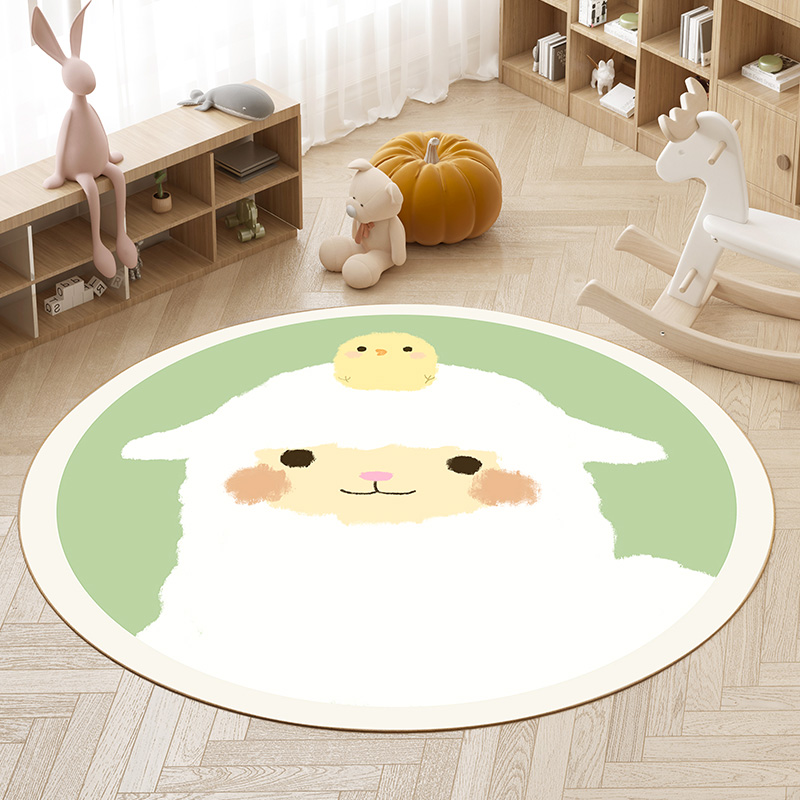 地毯电脑转椅子可爱卡通圆形简约加厚卧室防滑吸水免洗可擦地垫