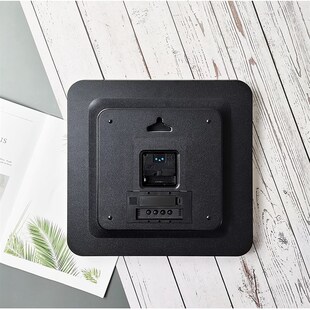 天王星挂钟客厅电波钟方形带日历时尚静音石英钟卧室挂表