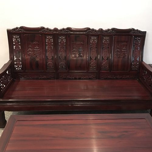 小户型实木沙发客厅新明式红木家具南美酸枝中式沙发酸枝