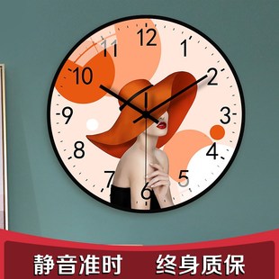 精英免打孔时钟个性 荣科钟表客厅卧室家用静音挂钟时尚 简约石英钟