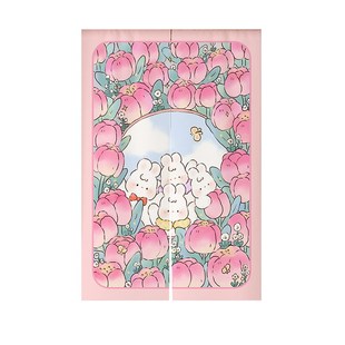 卡通兔门帘隔断帘家用免打孔半帘卧室儿童房卫生间厨房挂帘布帘子