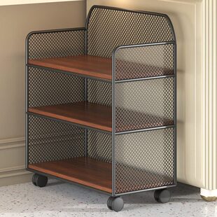 桌下置物架落地带轮小书柜学生书本收纳架办公室多层文件夹放置架