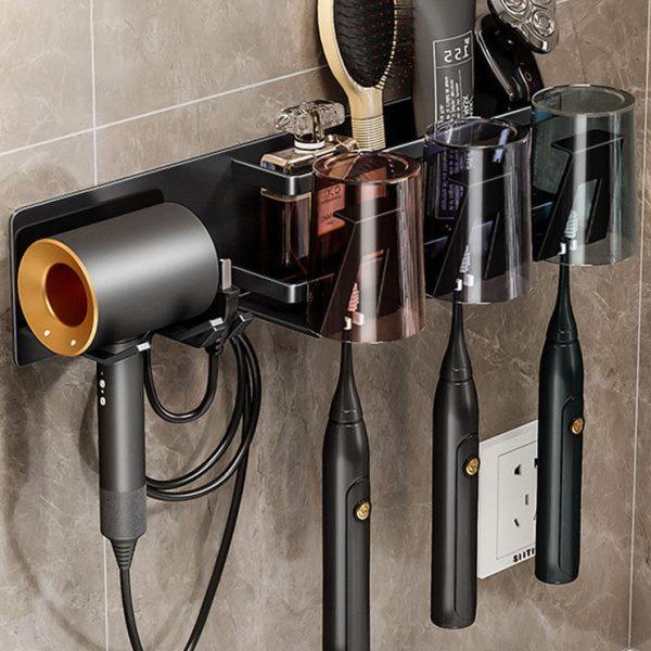 德国FZY吹风机置物架免打孔牙刷一体收纳架卫生间壁挂浴室风筒架,家庭/个人清洁工具,吹风机置物架,淘宝优惠券,粉丝福利购,淘宝优惠卷
