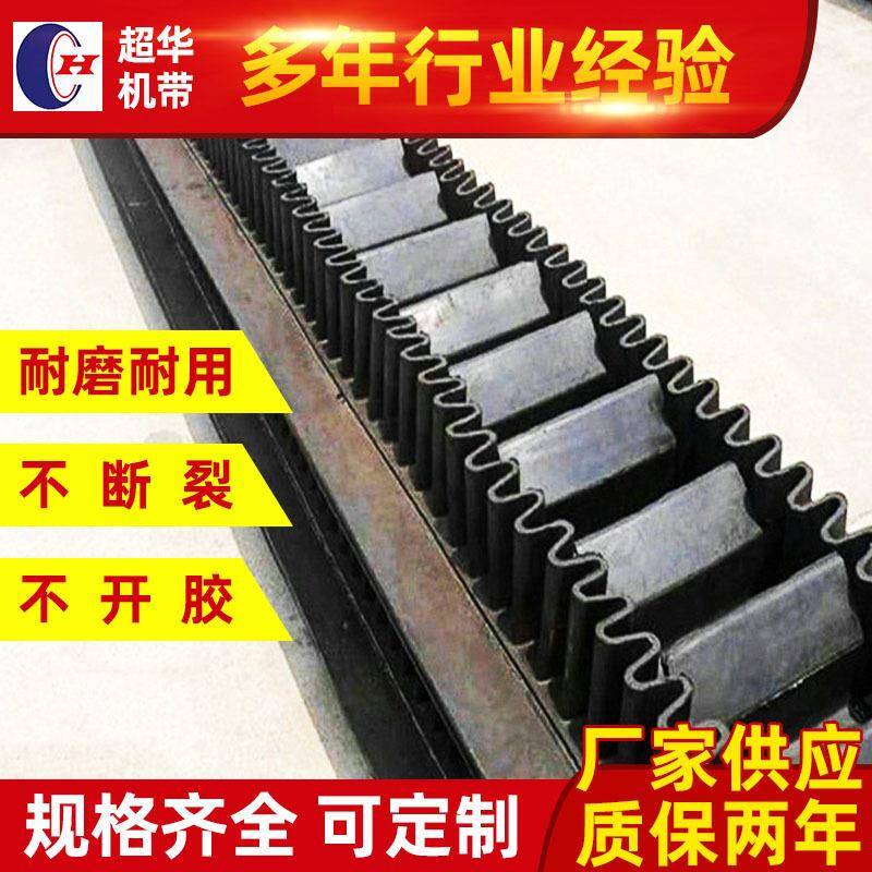 厂家定做爬坡输送带挡边尼龙输送带裙边隔板大倾角提升输送带
