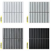 简约现代纯色厨房浴室洗手间长条黑白灰色网红凹面月牙马赛克瓷砖