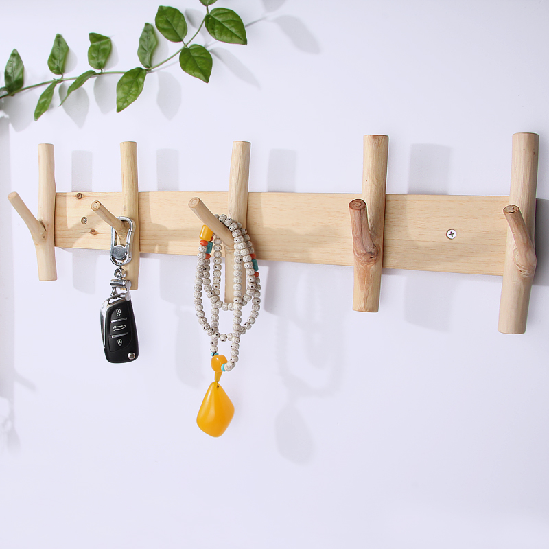 创意实木原木挂钩天然树杈挂衣钩墙上墙壁衣帽钩民宿酒店装饰挂架