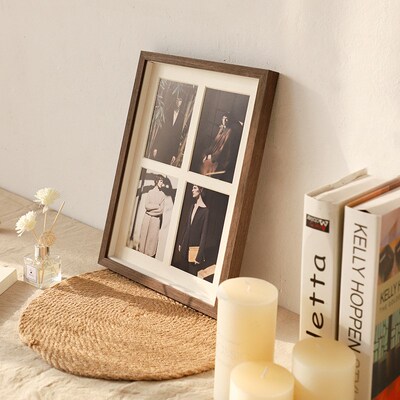 洗照片做成相框组合相片摆台来图做8寸婚纱照儿童照画框挂墙三连