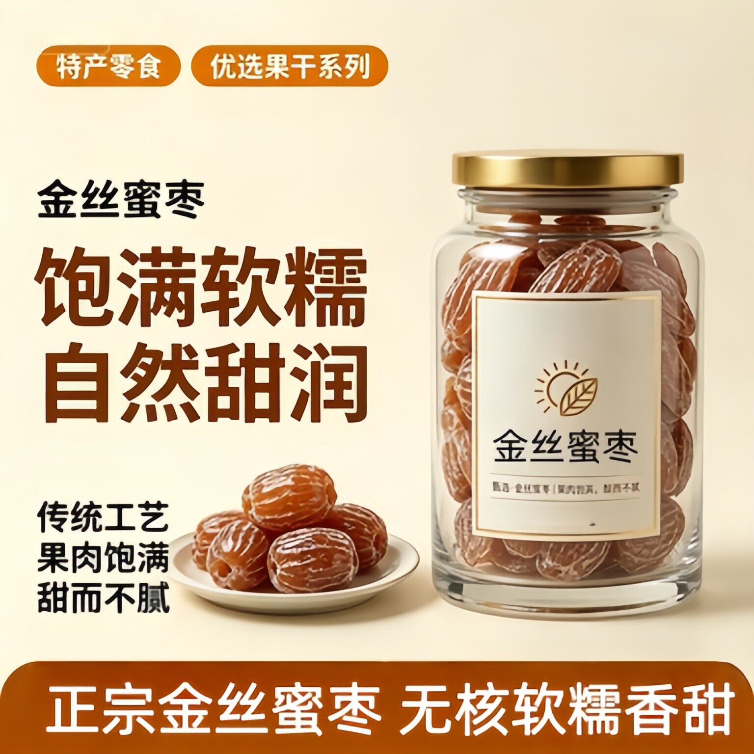 央妈推荐金丝蜜枣无核干蜜枣煮粥端午包粽子散装批发蜜饯零食