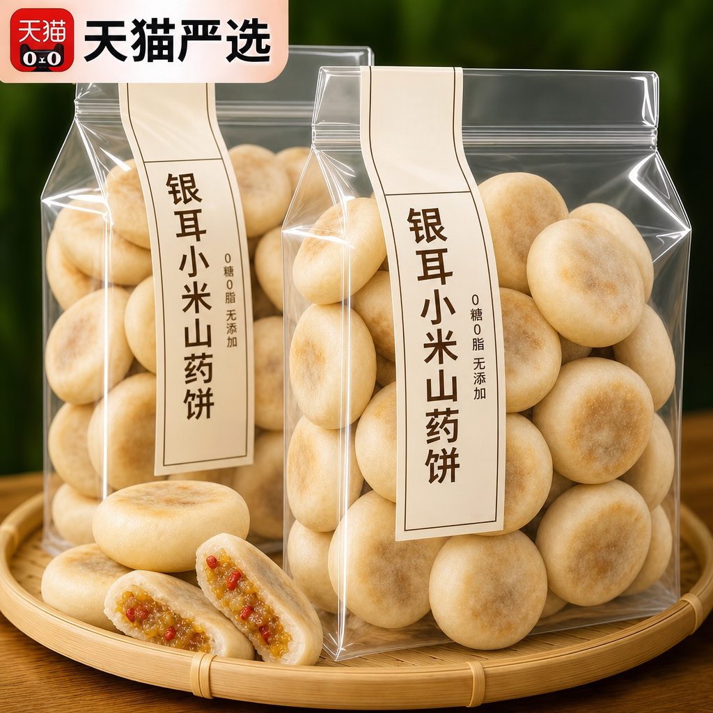 央妈推荐小米山药银耳饼官方旗舰店糖尿人代餐健康糕点营养早餐