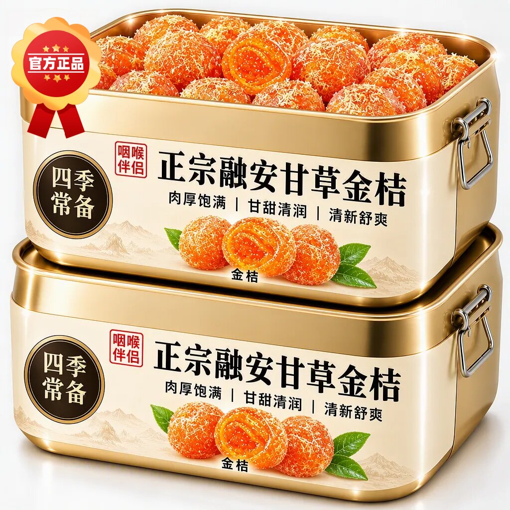融安甘草金桔干金橘化特痰止级咳广西特产正宗金桔干蜜饯果脯孕妇