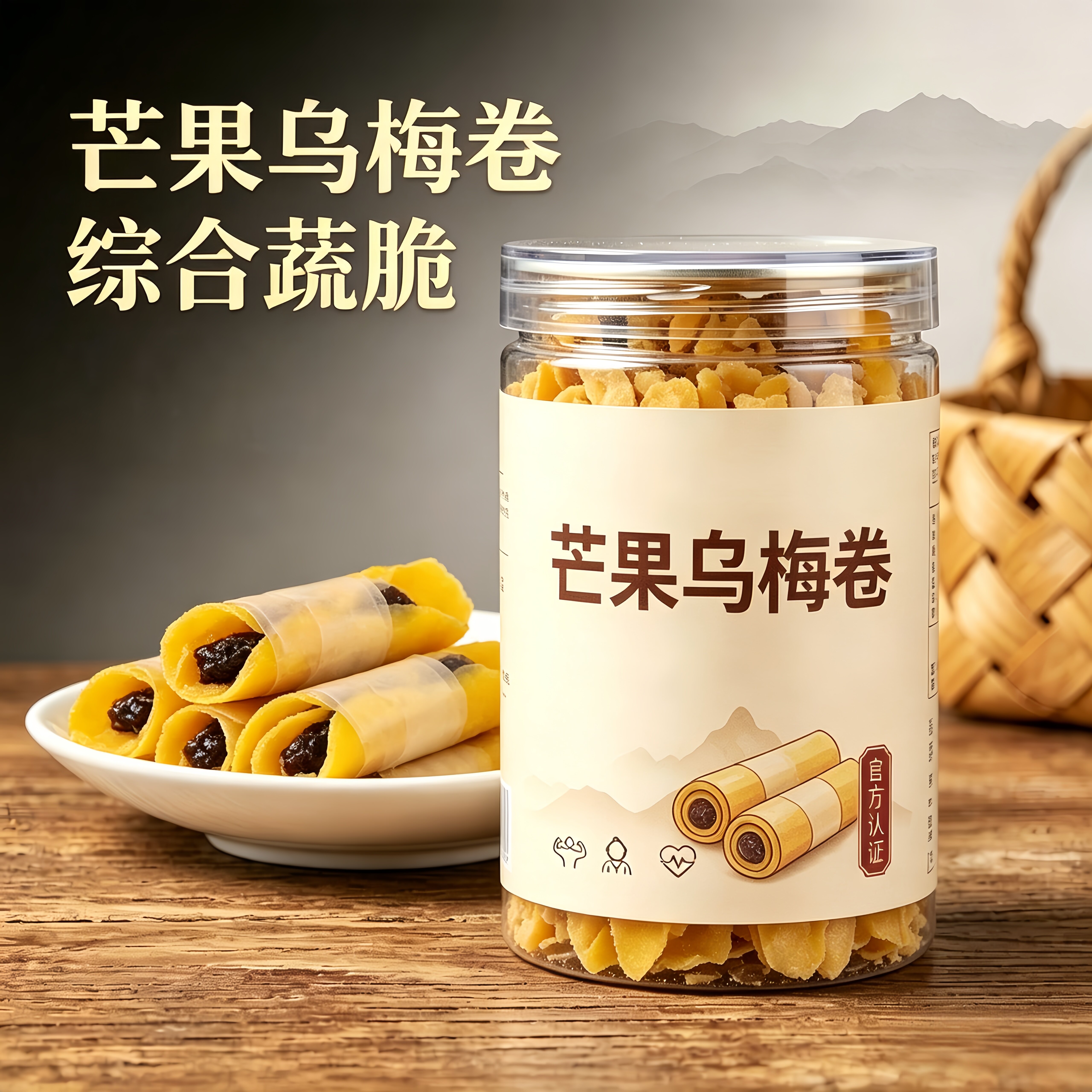 央妈推荐！芒果夹乌梅卷芒果干卷乌梅条休闲零食蜜饯果脯果干解馋