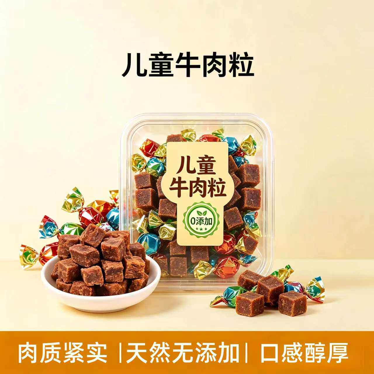 央妈严选牛肉粒500g五香香辣沙嗲味高蛋白牛肉粒糖果小包装零食