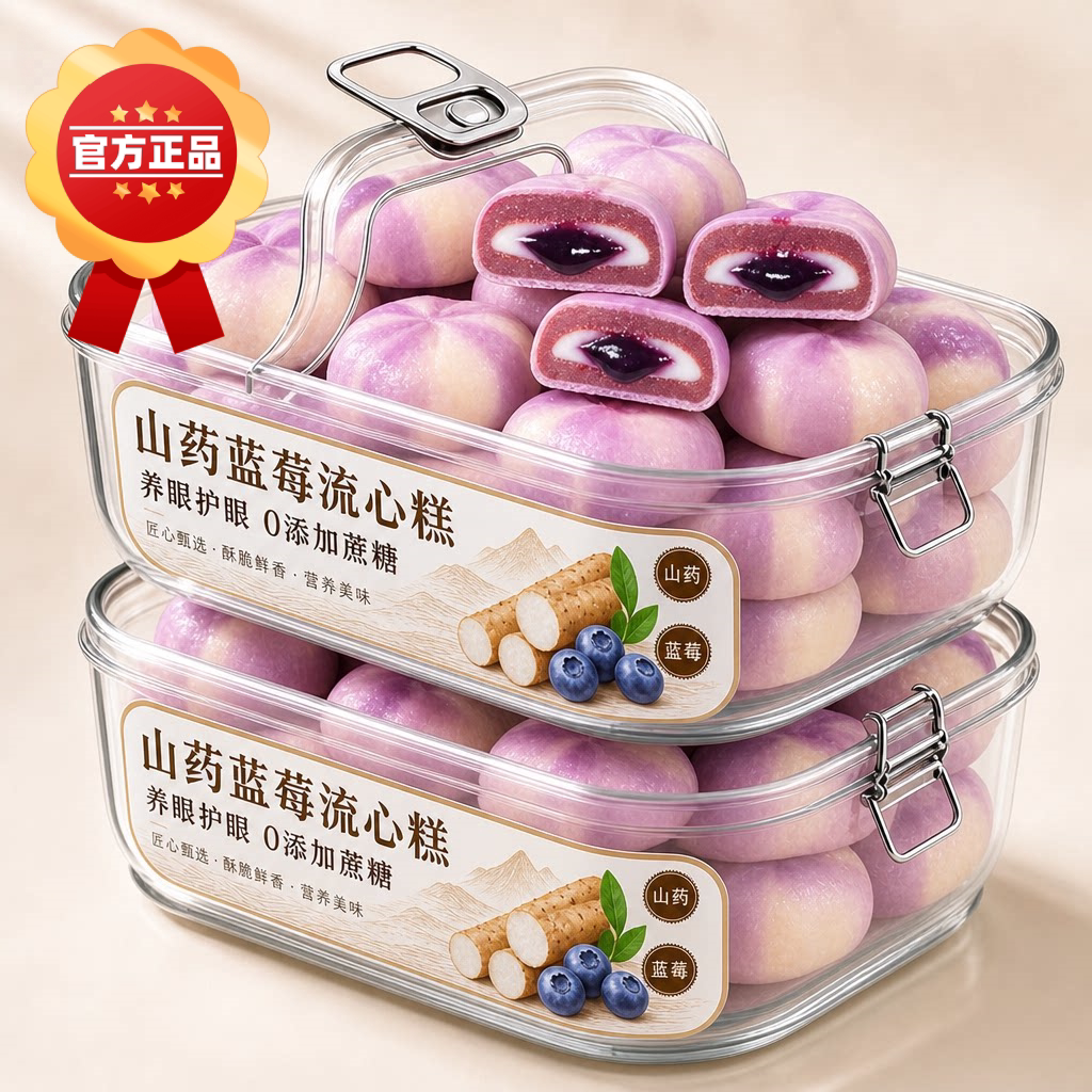山药蓝莓流心糕官方旗舰店山药蓝莓糕爆浆流心饼独立包装休闲零食