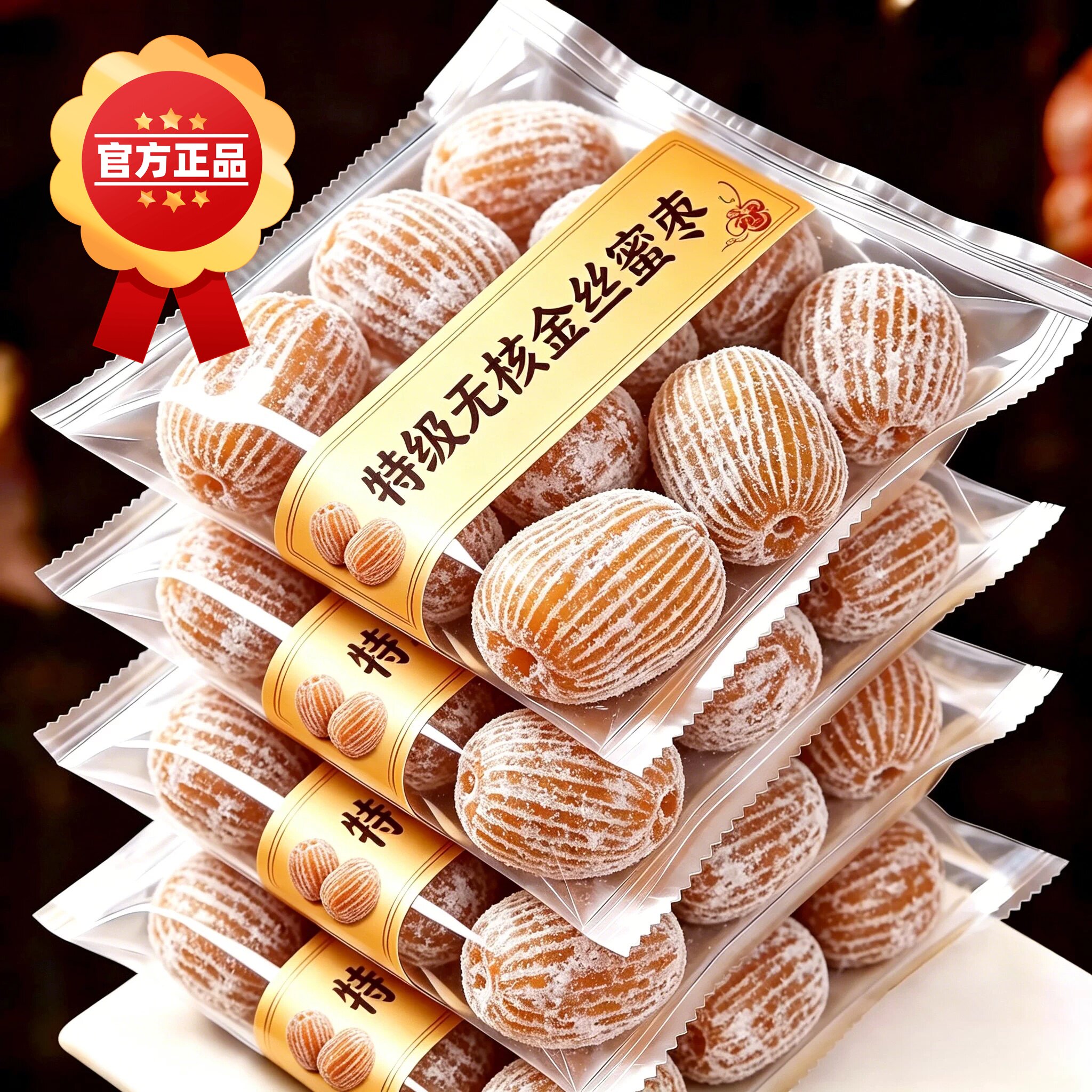 金丝蜜枣去核无核包粽子的专用商用煲汤密枣散装蜜饯零食旗舰店
