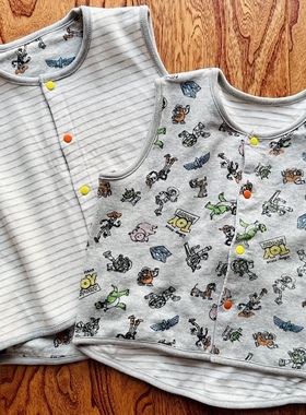 现货 卡通玩具总动员儿童两面穿马甲 保暖内搭