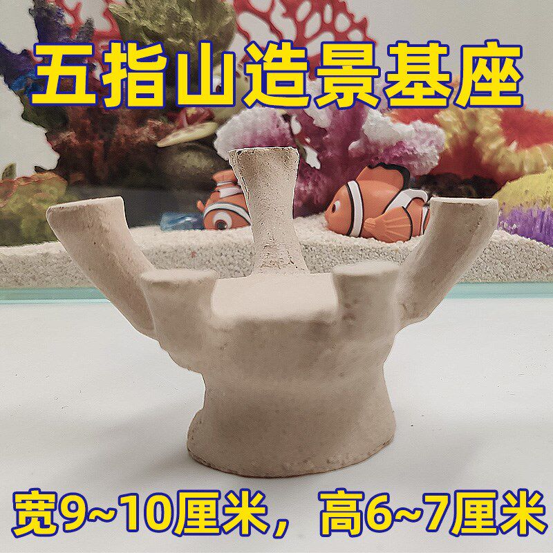皇海五指山造景基座造型硬骨珊瑚繁殖断枝活石鱼缸水族海水缸摆件