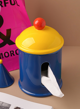 贝汉美纸巾盒客厅高档陶瓷卫生纸盒茶几摆件家用创意多巴胺软装饰