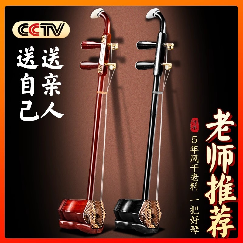 高档黑檀木紫檀木二胡乐器初学者
