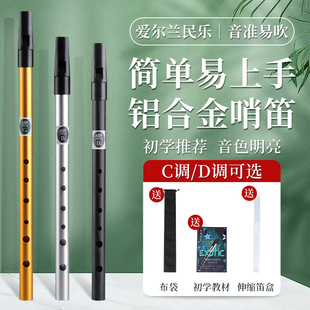 德国哨笛箫笛子C调D调铝合金演奏笛子低音中音金属长笛竖笛哨笛