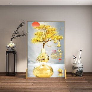 简约现代轻奢入户玄关门酒店卧室遮挡移动铝合金实木座屏风隔断墙