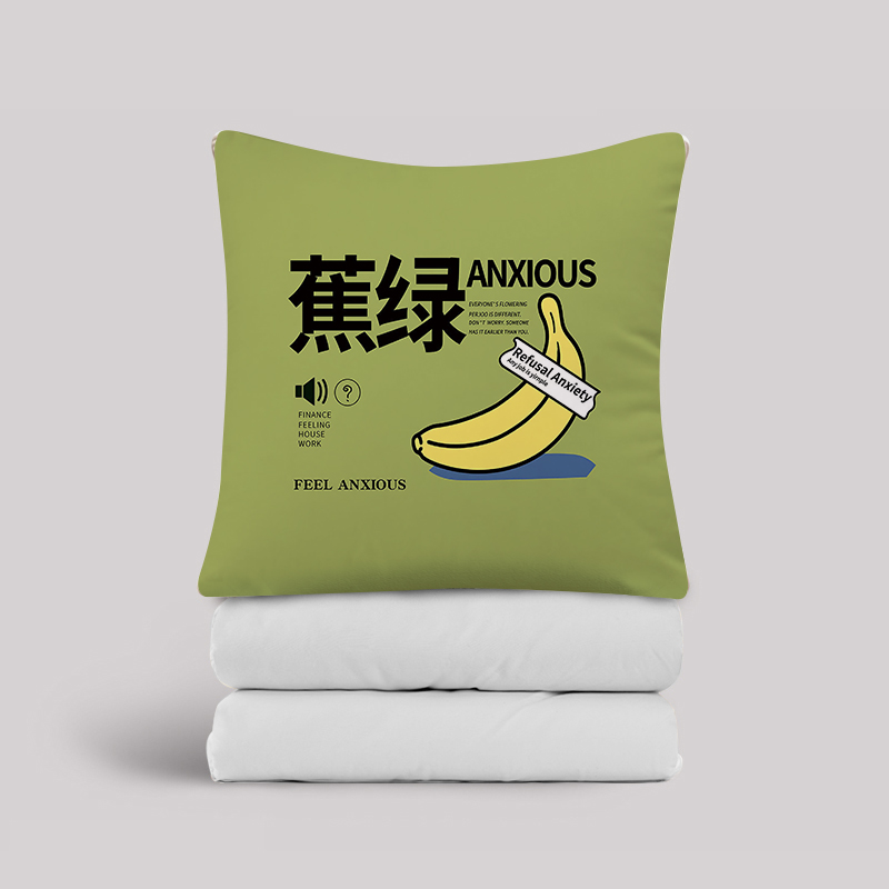 创意文字办公g室沙发靠垫枕头被子二合一午休毯子汽车抱枕被子两