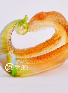 琉璃聚财名片夹十二生肖蛇创意时尚家居书桌饰品朋友生日礼品礼物