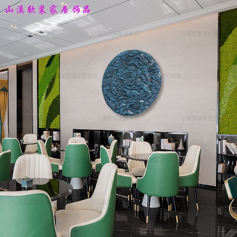 样板房实物圆形装饰品墙壁挂画酒店墙面装饰玄关过道北欧创意壁饰图片