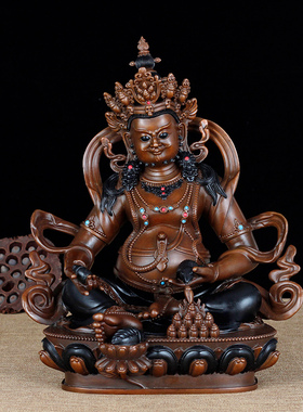 纯铜密宗黄财神摆件黄财神佛像家居客厅招财装饰品开业礼品铜摆件