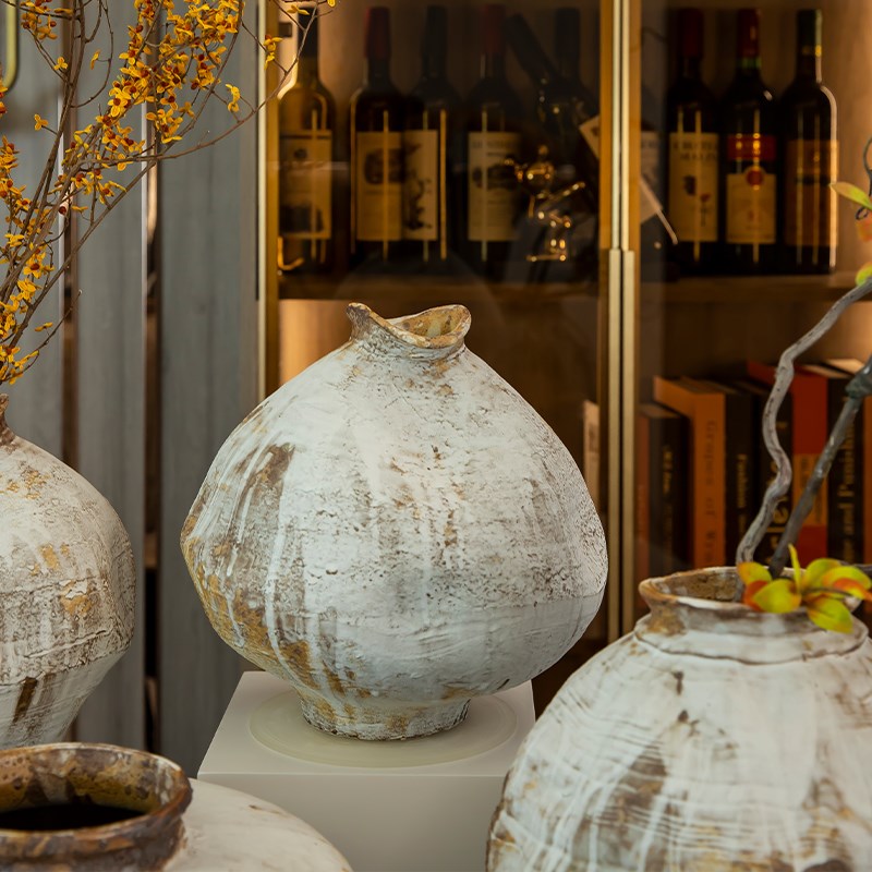 景德镇复古粗陶多肉花盆高老桩陶罐兰花透气陶瓷绿植花瓶家居摆件