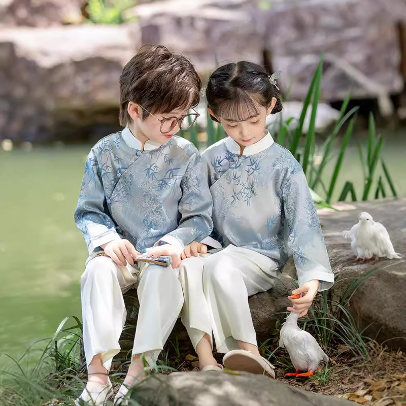 儿童表演服秋长袖汉服中国风运动