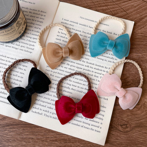 日韩气质简约植绒丝绒大蝴蝶结发