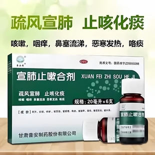 普安康宣肺止嗽合剂 20ml*6支咳水发热鼻塞流涕肺炎气管炎咳嗽药