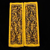 古玩收藏骨雕镇尺摆件雕刻十八罗汉文房四宝墨客居家用文玩老物件