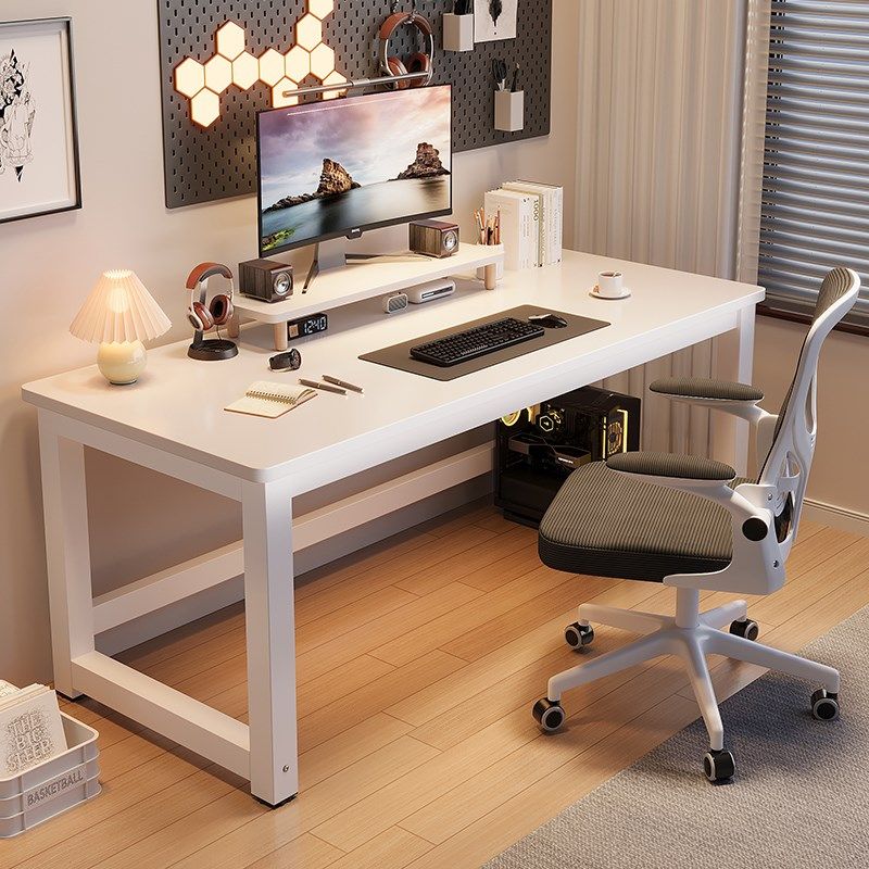 台式电脑桌卧室家用长方形办公桌椅组合简约学习书桌双人电竞桌子