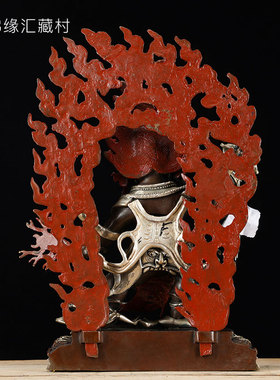 愤怒莲师铜像10寸铜镀银忿怒莲B师室内铜制室内装饰家居桌面摆件