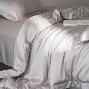 凉感冰丝裸睡床单被套床上用品 轻奢风提花80S兰精天丝四件套夏季