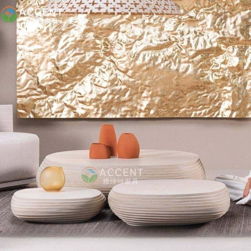 实木切片圆形茶几简约轻奢桌大厅商场美陈售楼处酒店公司茶几桌,商业/办公家具,休闲椅系列,淘宝优惠券,粉丝福利购,淘宝优惠卷