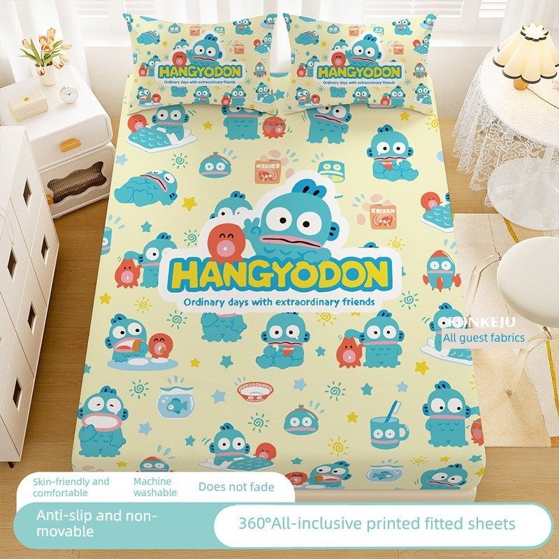 卡通汉顿小丑鱼印花拉丝床单1.2米学生宿舍单人床套寝具防尘