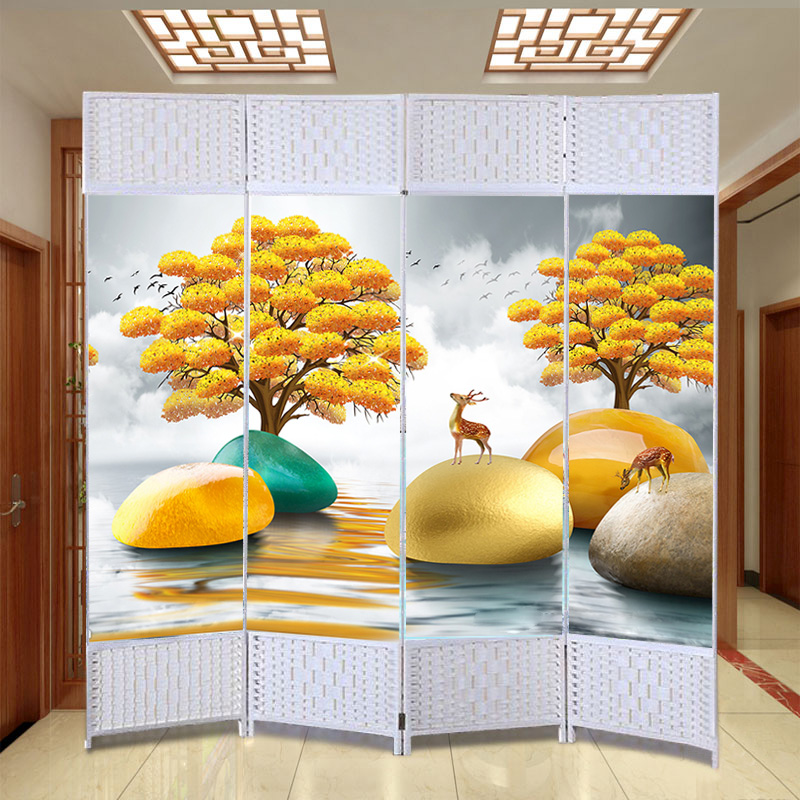 屏风折叠移动客厅卧室进门区角办公室现代简约装饰帘挡板遮挡隔断