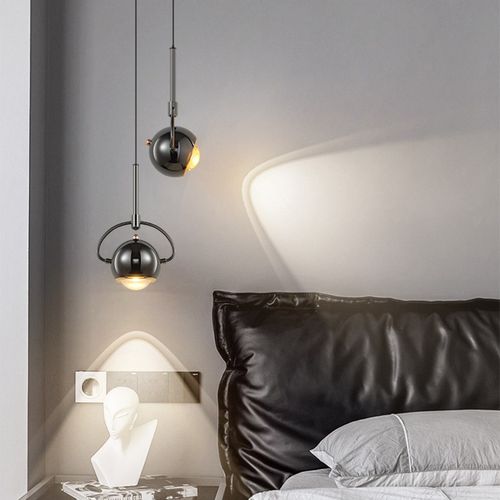 主卧床头吊灯意式极简设计师小吊灯简约现代创意长线房间中山灯具