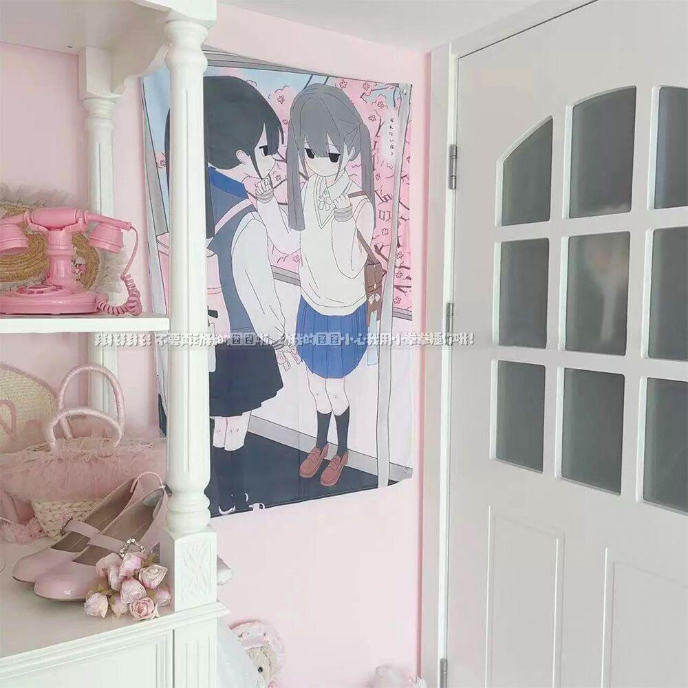 樱花日系少女挂毯JK动漫二次元宿舍装饰布艺墙饰拍照背景布