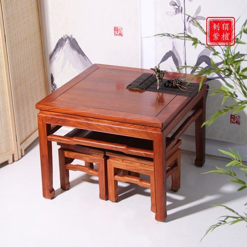 红木餐桌花梨方桌中式刺猬紫檀茶桌小户型实木八仙桌阳台桌儿童桌
