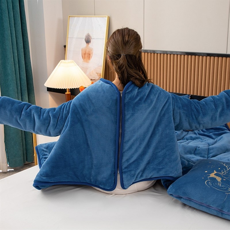 2024新款加厚多功能可穿抱枕被子两用可折叠小汽车载午休毯懒人被