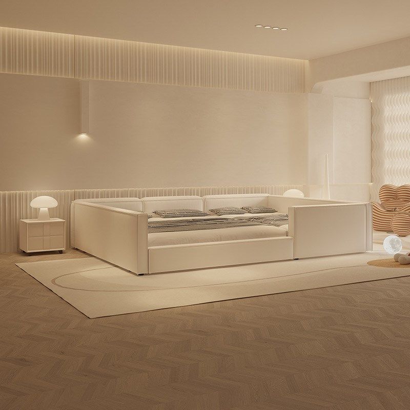 豆腐块榻榻米二胎亲子床一家三口四口五口主卧大床3米超大布艺床