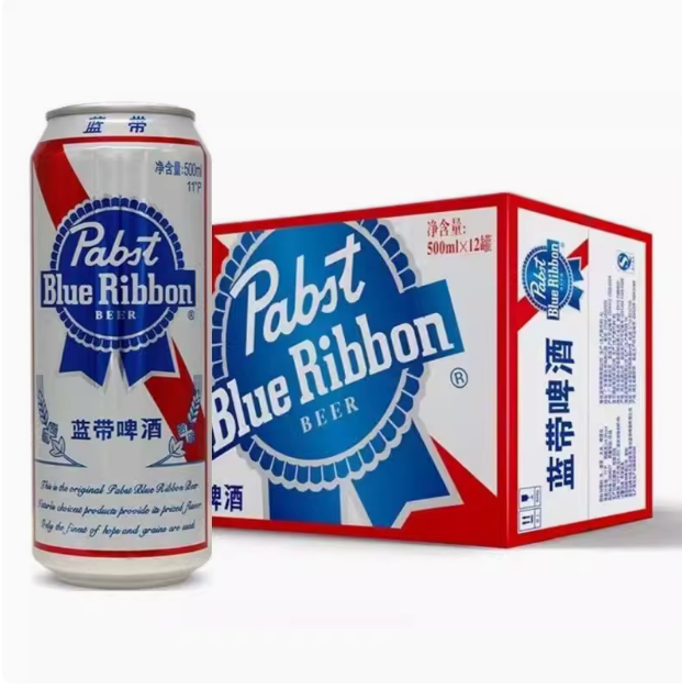 蓝带啤酒经典11度普蓝500ml*12罐装整箱肇庆原厂优级大麦美式啤酒