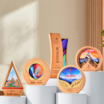 实木水晶奖杯定制定做创意刻字高档冠军比赛年会颁奖荣誉奖牌订制