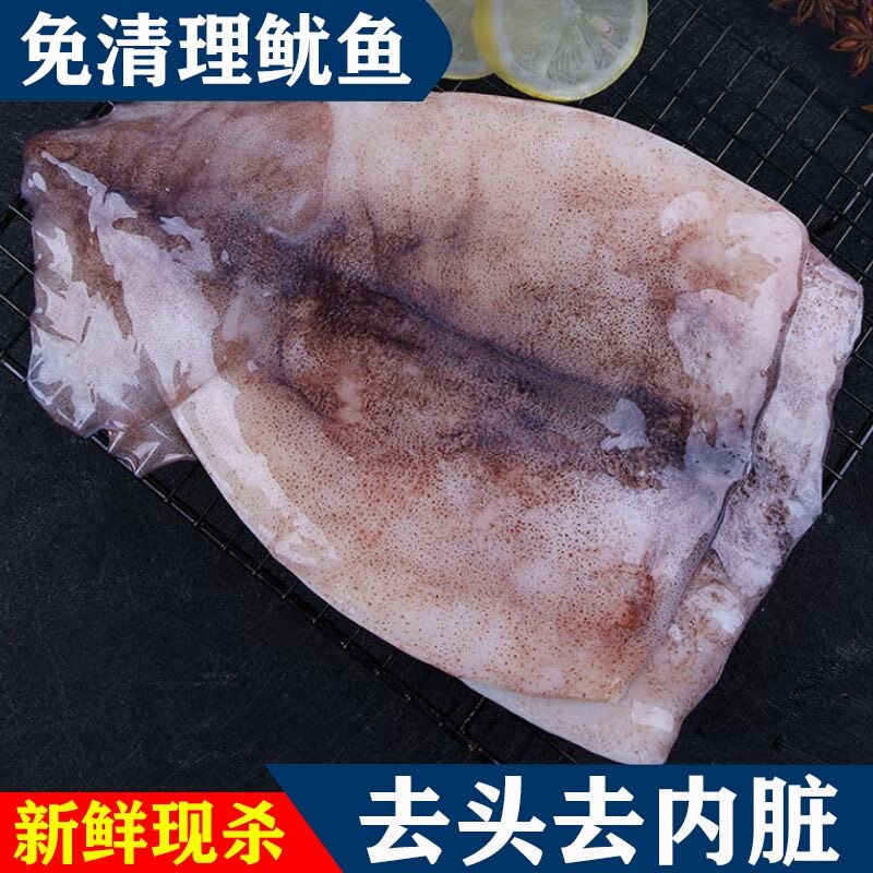 【去头去内脏】新鲜大鱿鱼免处理鱿鱼片八爪鱼章鱼尾烧烤火锅食材