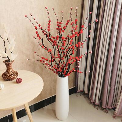 仿真花客厅落地摆件装饰干花室内玄关永生花艺干枝梅叶脉花套装
