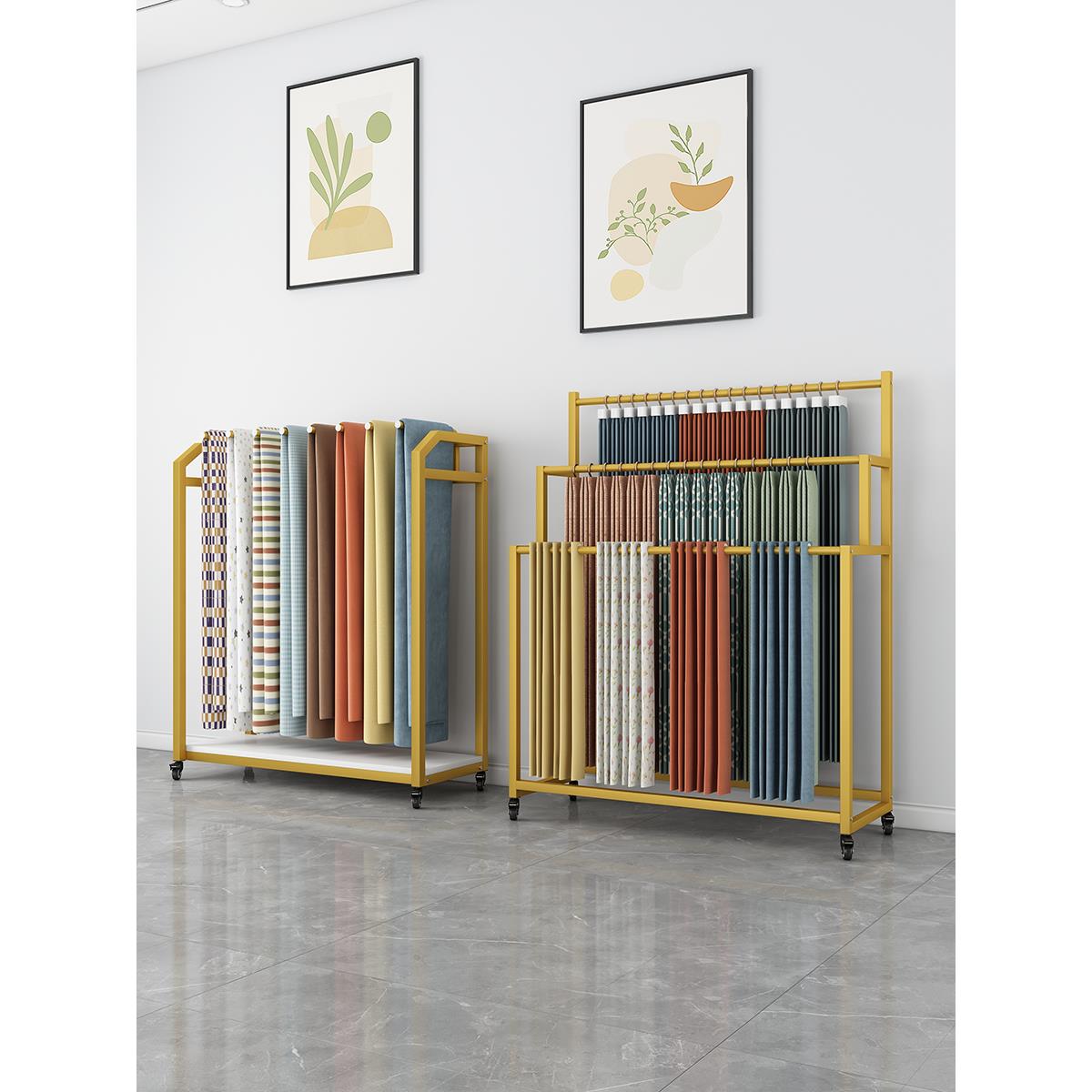 家纺被子展示架夏凉被毛毯展架家纺店货架展示架布料移动展示架